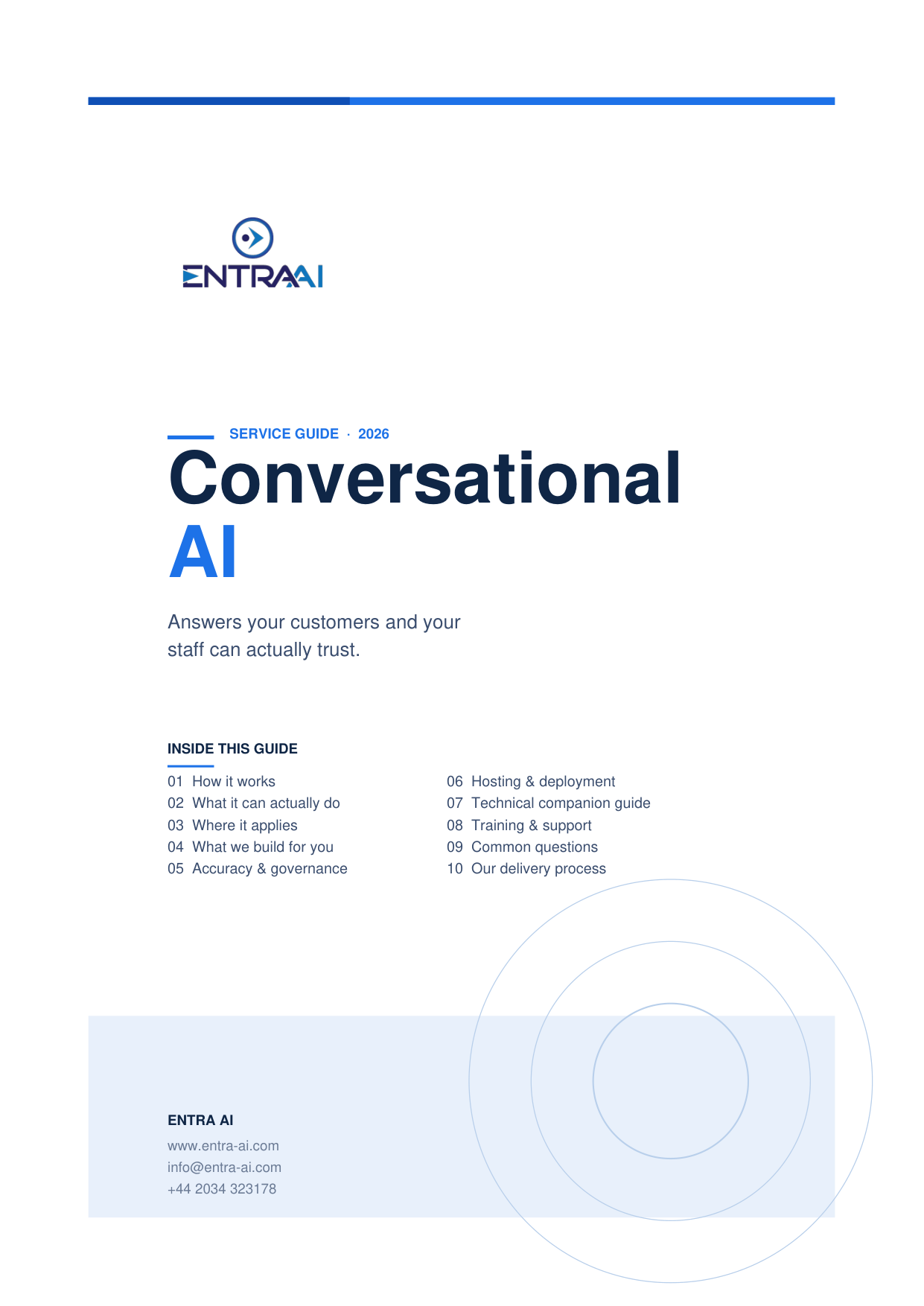 Conversational AI service guide preview